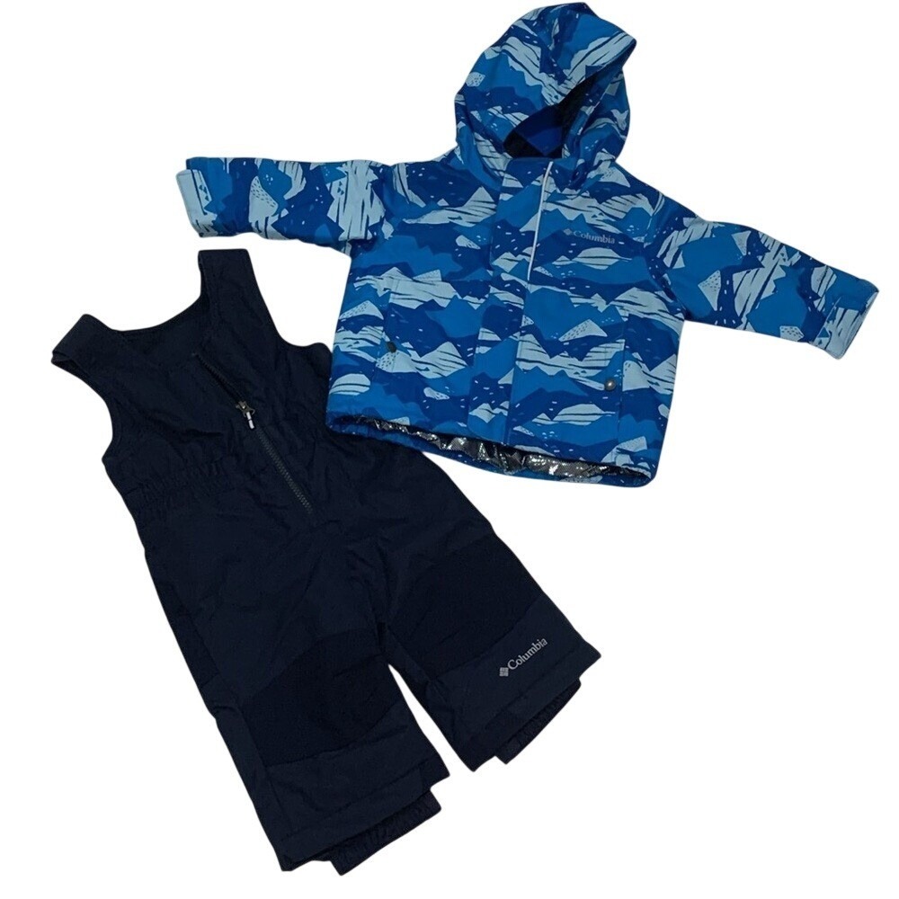 Columbia Buga Set Blue Mountain Print Snowsuit Youth 6-12 Months SN1091-491